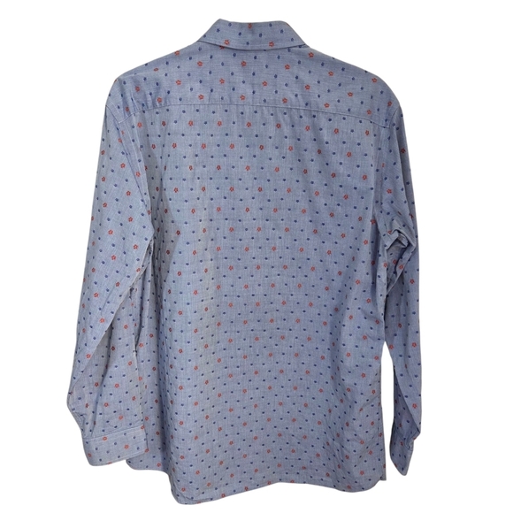 Ben Sherman Blue and Red Casual Button Down Shirt Size L - Picture 2 of 6